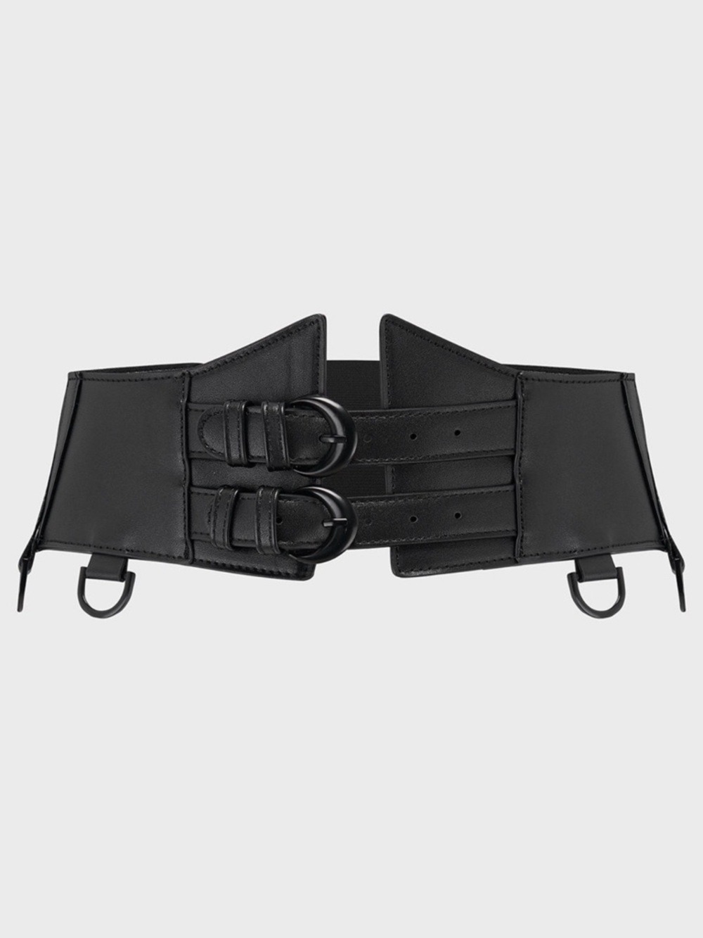 Killstar Grin & Sin Double Buckle Gothic Waist Belt Black XL/XXL